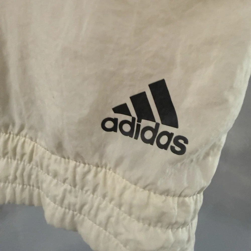 Adidas WND Mother Hooded Windbreaker Jacket Primegreen White Orange Packable L